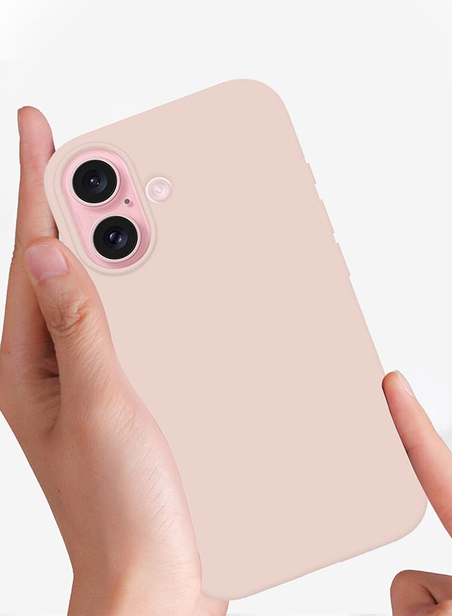 MARGOUN Silicone Case Cover for Apple iPhone 16, Liquid Gel Soft Ultra Slim Shockproof Back Case Cover Full Body Protection  - Baby Pink - Image 5