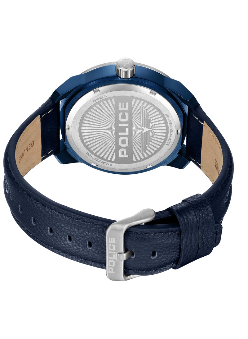 POLICE Men's Fast Lane Watch For Men With With Blue Leather Strap 46 Mm 5 Atm  - Image 4