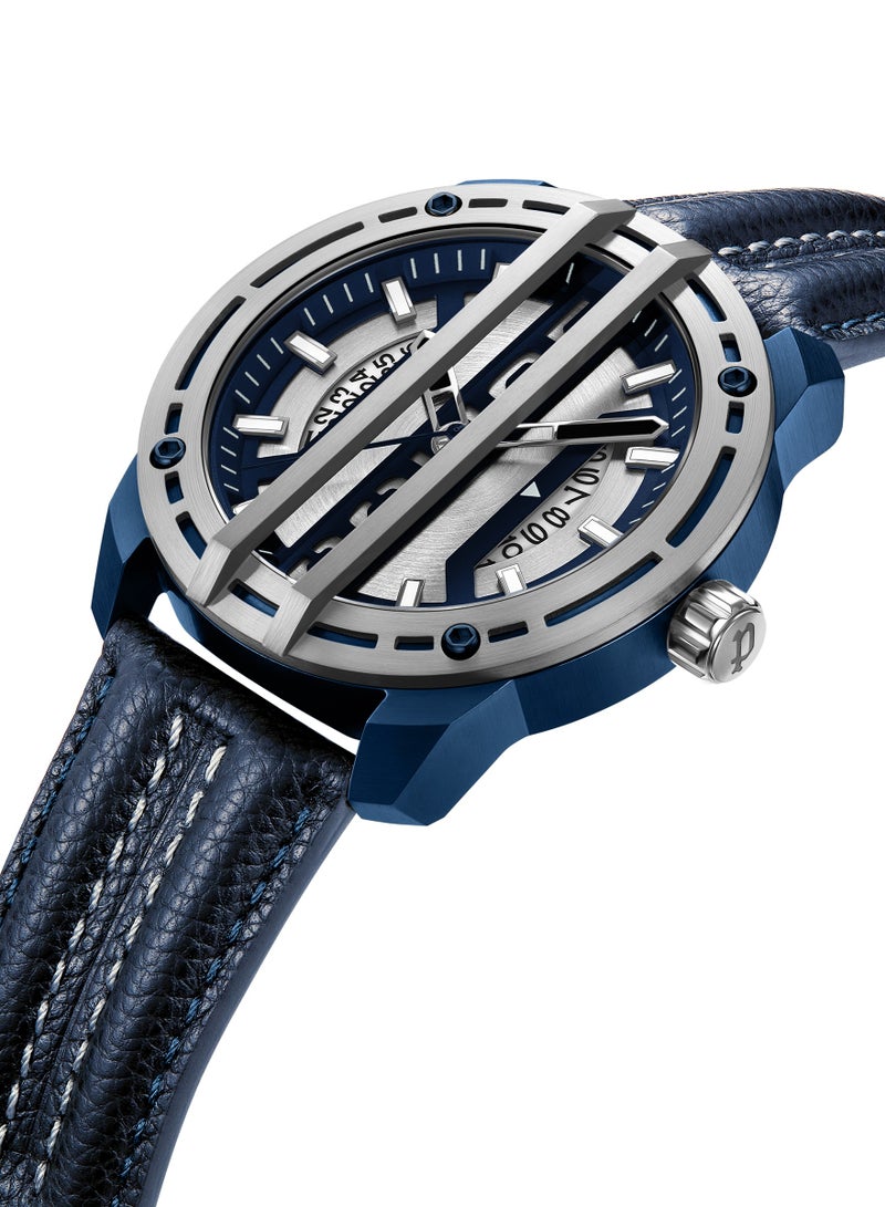 POLICE Men's Fast Lane Watch For Men With With Blue Leather Strap 46 Mm 5 Atm  - Image 2