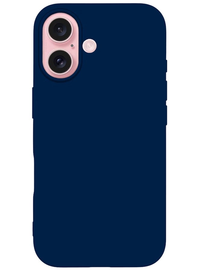 MARGOUN (for iPhone 16) Case, Slim Silicone Case, Full Covered Anti Scratch Shockproof Protective Cover Dark Blue - Image 1