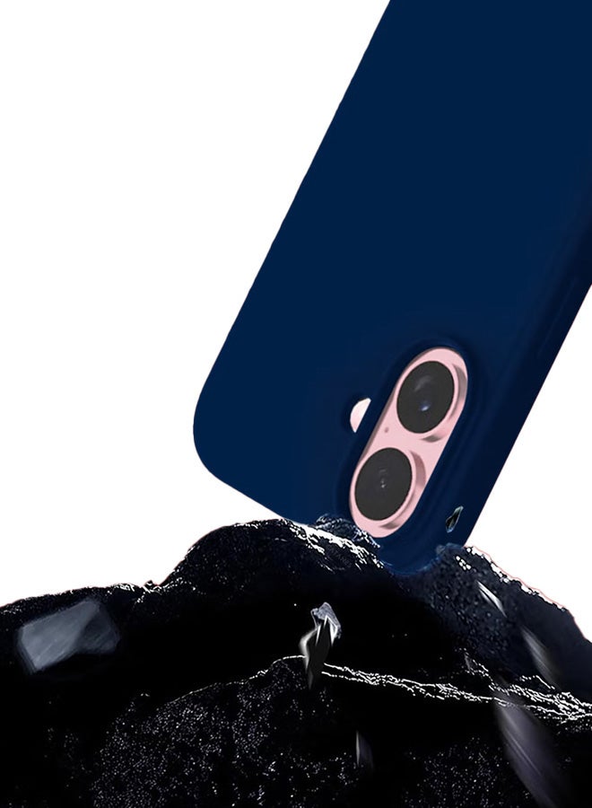 MARGOUN (for iPhone 16) Case, Slim Silicone Case, Full Covered Anti Scratch Shockproof Protective Cover Dark Blue - Image 3