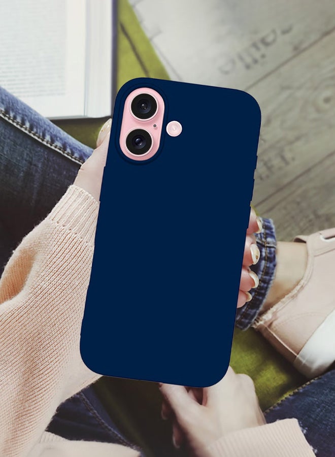 MARGOUN (for iPhone 16) Case, Slim Silicone Case, Full Covered Anti Scratch Shockproof Protective Cover Dark Blue - Image 4