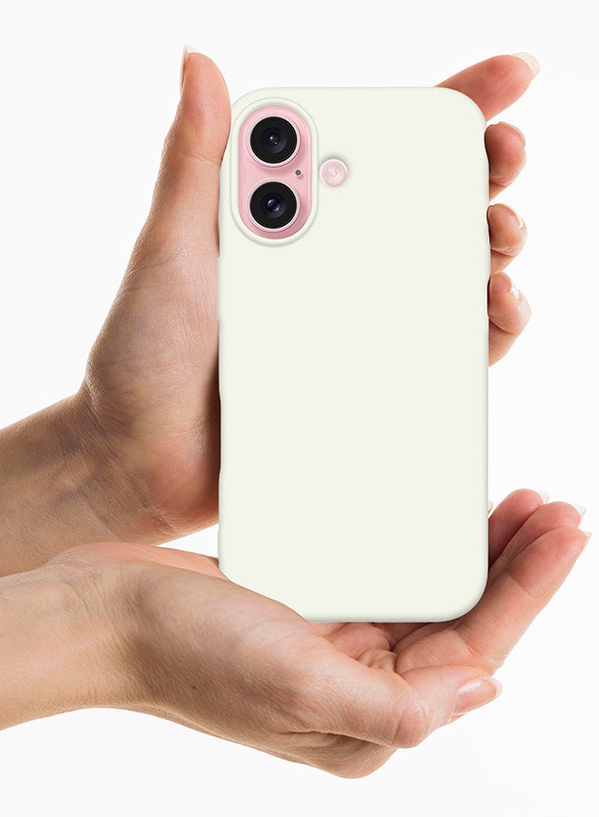 مارجون Silicone Case Cover for Apple iPhone 16, Liquid Gel Soft Ultra Slim Shockproof Back Case Cover Full Body Protection  - White - Image 5