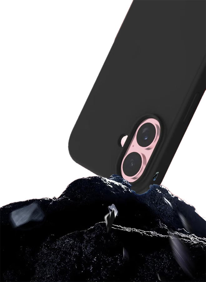 MARGOUN (for iPhone 16) Case, Slim Silicone Case, Full Covered Anti Scratch Shockproof Protective Cover Black - Image 4