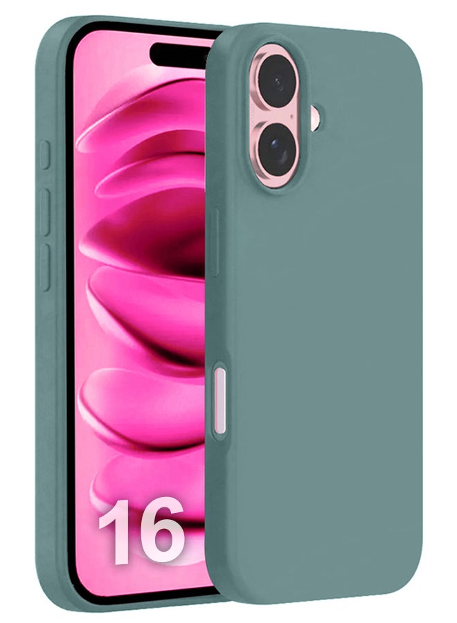 MARGOUN Silicone Case Cover for Apple iPhone 16, Liquid Gel Soft Ultra Slim Shockproof Back Case Cover Full Body Protection  - Cactus Green - Image 1