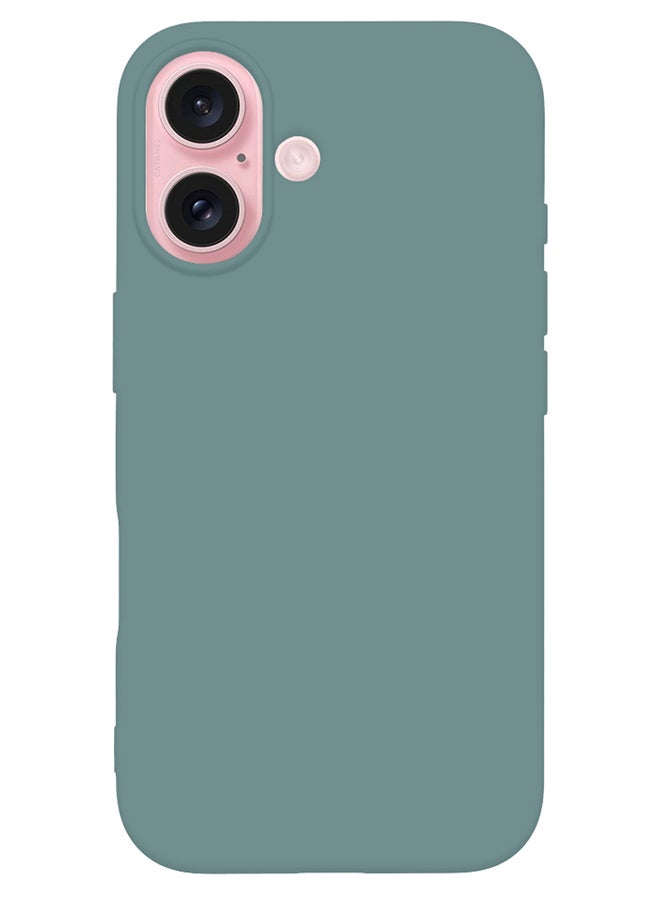 MARGOUN Silicone Case Cover for Apple iPhone 16, Liquid Gel Soft Ultra Slim Shockproof Back Case Cover Full Body Protection  - Cactus Green - Image 2