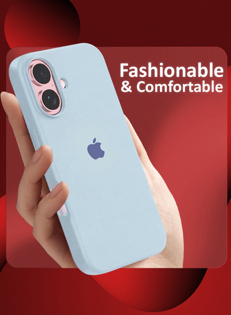 MARGOUN (for iPhone 16) Case, Slim Silicone Case, Full Covered Anti Scratch Shockproof Protective Cover Light Blue - Image 2