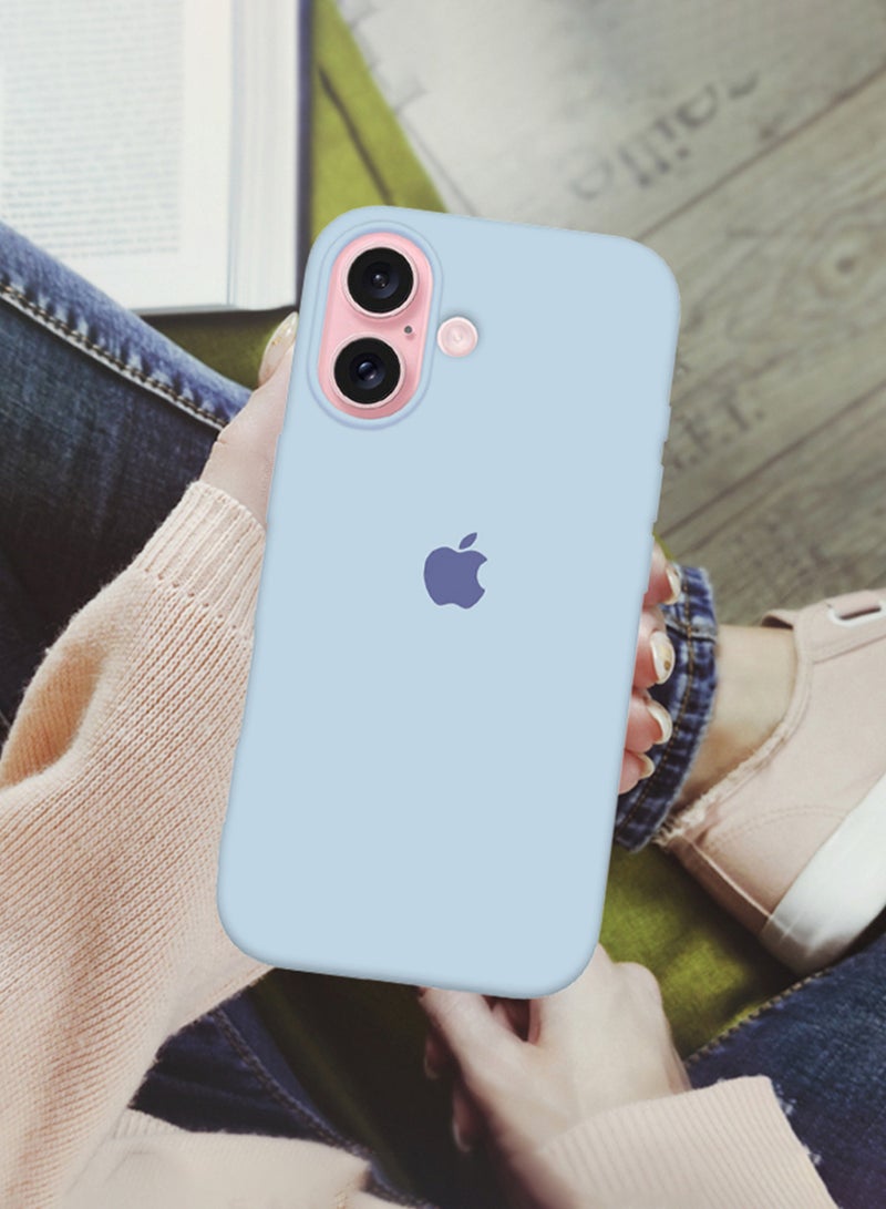MARGOUN (for iPhone 16) Case, Slim Silicone Case, Full Covered Anti Scratch Shockproof Protective Cover Light Blue - Image 4