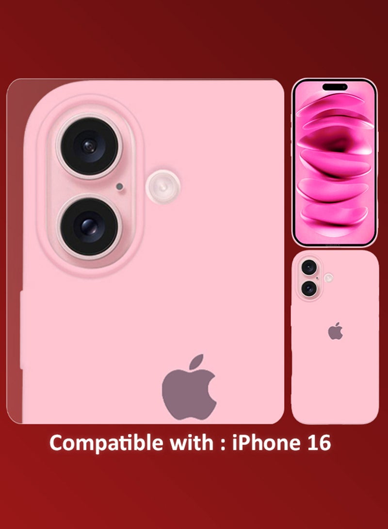 MARGOUN (for iPhone 16) Case, Slim Silicone Case, Full Covered Anti Scratch Shockproof Protective Cover Pink - Image 3