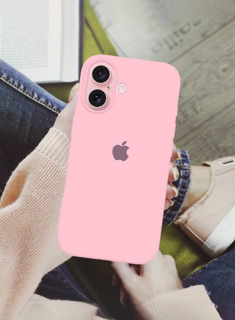 MARGOUN (for iPhone 16) Case, Slim Silicone Case, Full Covered Anti Scratch Shockproof Protective Cover Pink - Image 4