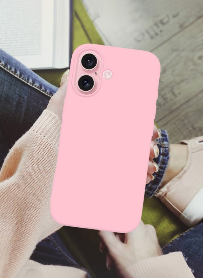 MARGOUN (for iPhone 16) Case, Slim Silicone Case, Full Covered Anti Scratch Shockproof Protective Cover Pink - Image 4