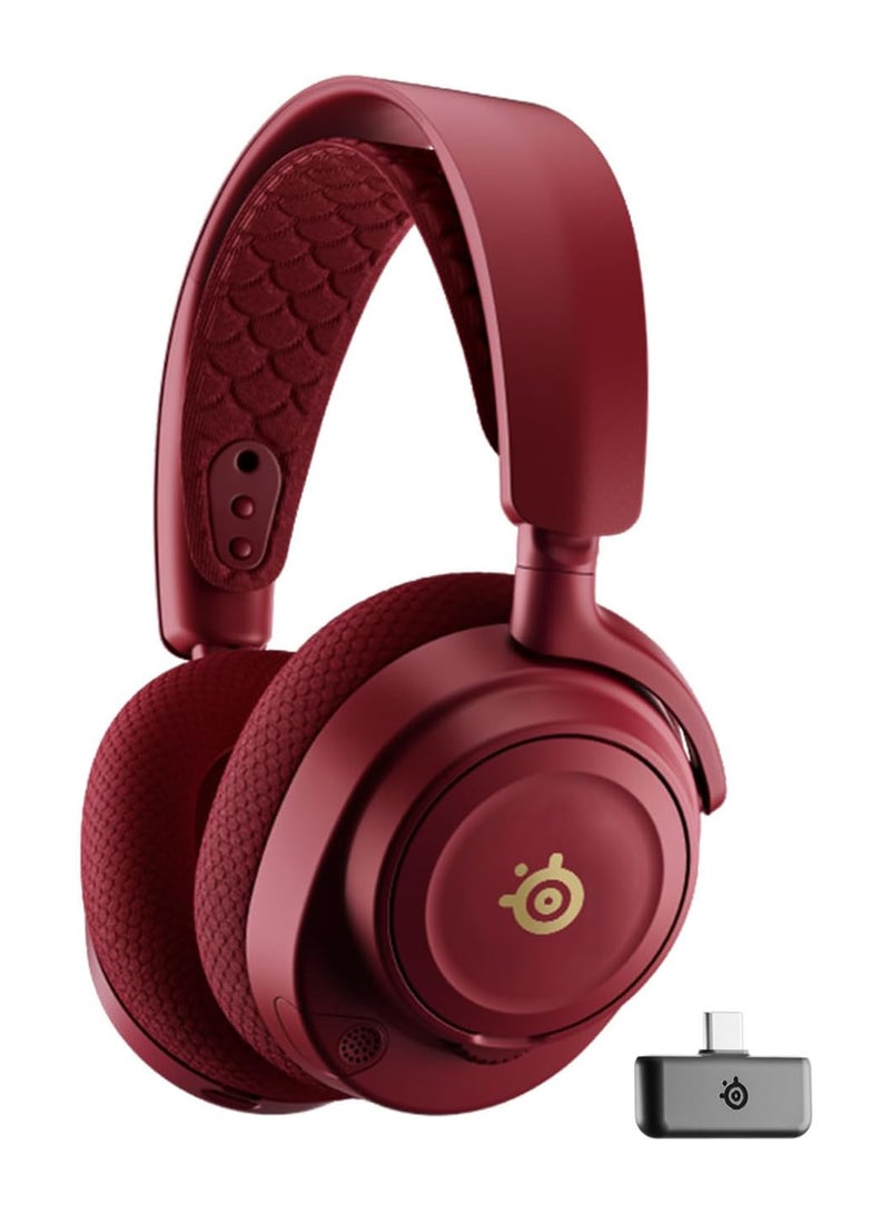 steelseries - Arctis Nova 7 Dragon Edition Gaming Headset - 40mm Neodymium Drivers, 38 Hours Battery Life, 2.4GHz Quantum 2.0 Wireless + Bluetooth, 360° Spatial Audio, ClearCast Gen 2 Noise Cancelling Mic, ChatMix Dial (PC), USB-C Fast Charging, Retractable Boom Mic, Multi-Platform Compatibility (PC, PS5, PS4, Switch, Steam Deck, Mobile, Oculus Quest 2) | 61557 - Image 1
