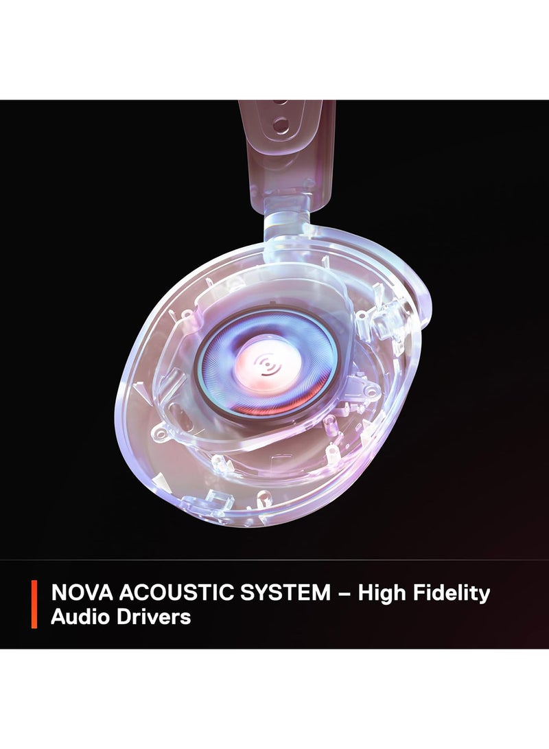 steelseries - Arctis Nova 7 Dragon Edition Gaming Headset - 40mm Neodymium Drivers, 38 Hours Battery Life, 2.4GHz Quantum 2.0 Wireless + Bluetooth, 360° Spatial Audio, ClearCast Gen 2 Noise Cancelling Mic, ChatMix Dial (PC), USB-C Fast Charging, Retractable Boom Mic, Multi-Platform Compatibility (PC, PS5, PS4, Switch, Steam Deck, Mobile, Oculus Quest 2) | 61557 - Image 1