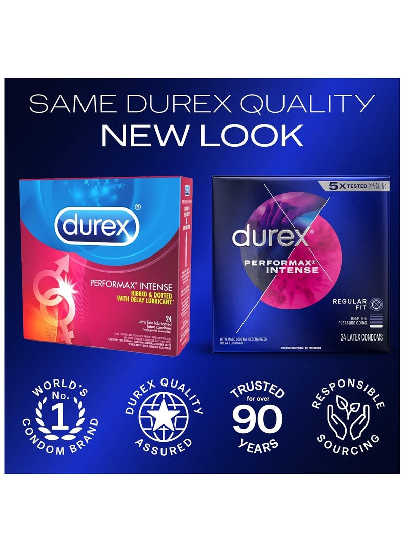 Durex Performax Intense Natural Rubber Latex Ultra Fine Ribbed Condoms Regular Fit 48 Count 2 Pack - Image 2