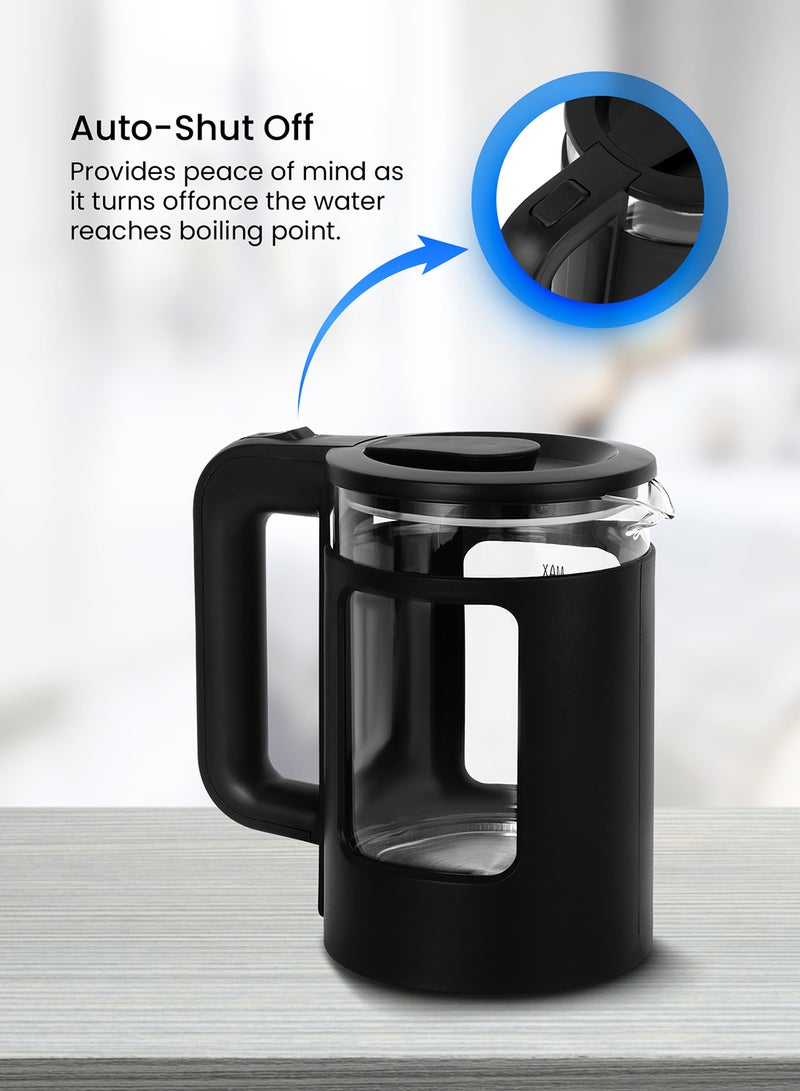 KRYPTON - 1.7L Double Layer Glass Kettle-Auto Shutoff and Boil-Dry Protection, 2 Years Warranty 1.7 L 1500 W KNK6563 Black - Image 1