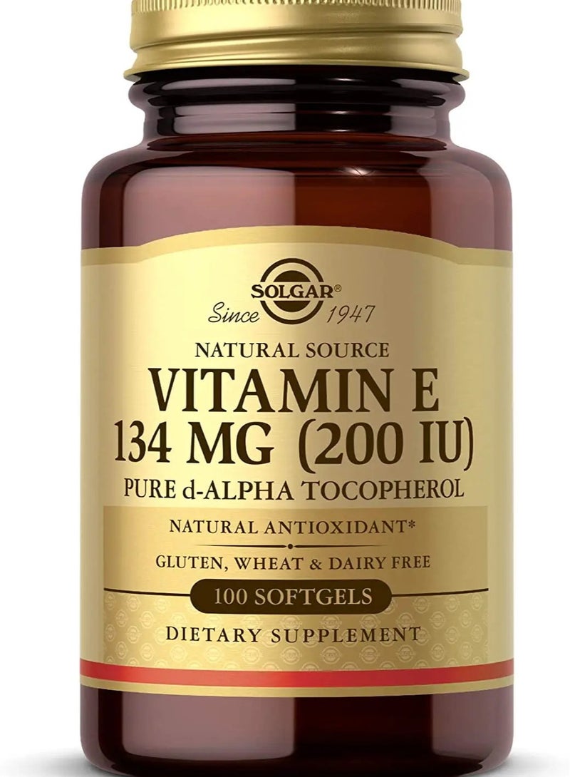 Solgar Naturally Sourced Vitamin E Softgels (200 IU, 100 Pieces)