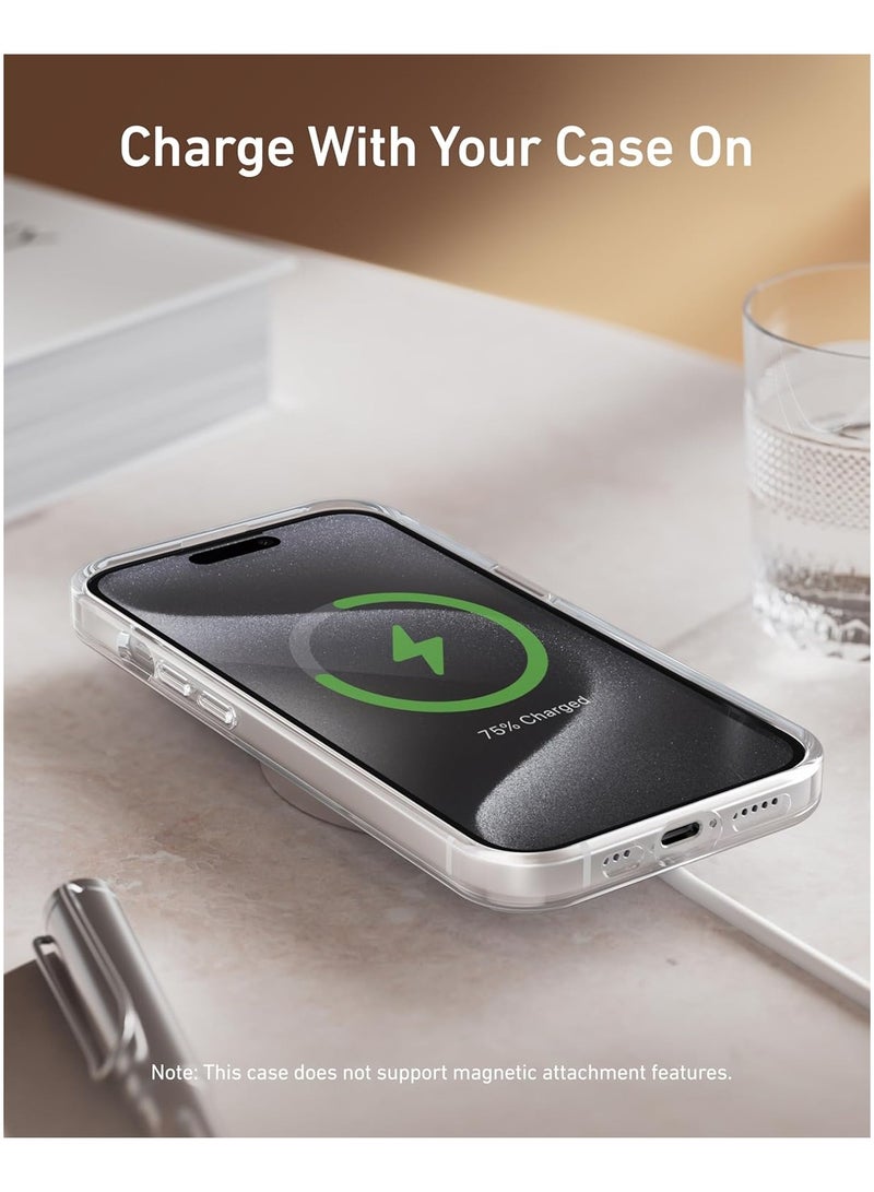 Anker - Clear Phone Case Cover for iPhone 15 Pro, Anti-Yellowing, Ultra-Slim and Durable Protective Cover, Compatible with Wireless Charging, iPhone 15 Pro Shockproof Clear Case Clear - Image 1