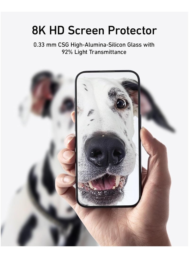 آنكر Screen Protector for iPhone 15 Pro, Bubble-and-Dust-Free iPhone HD Tempered Glass, Durable and Drop-Proof with 9H Hardness, Easy Installation Exclusively for iPhone 15 Pro (2-Pack) Clear  - Image 4