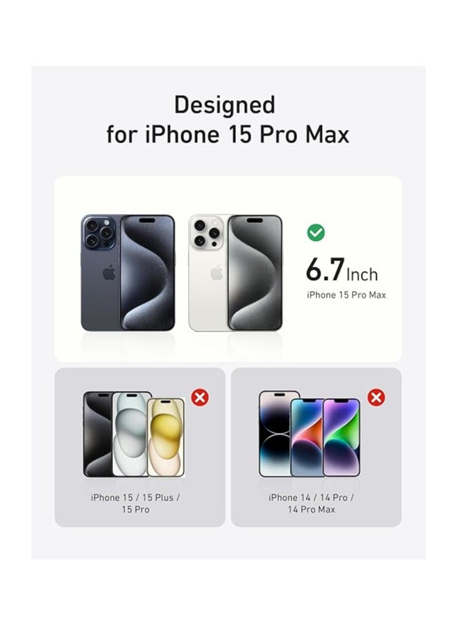 2 Pack for iPhone 15 Pro max Privacy Screen Protector, Anti-Spy HD Tempered-Glass Privacy Screen Protector, Easy Installation Exclusively for iPhone 15 Pro max(2-Pack) Black
