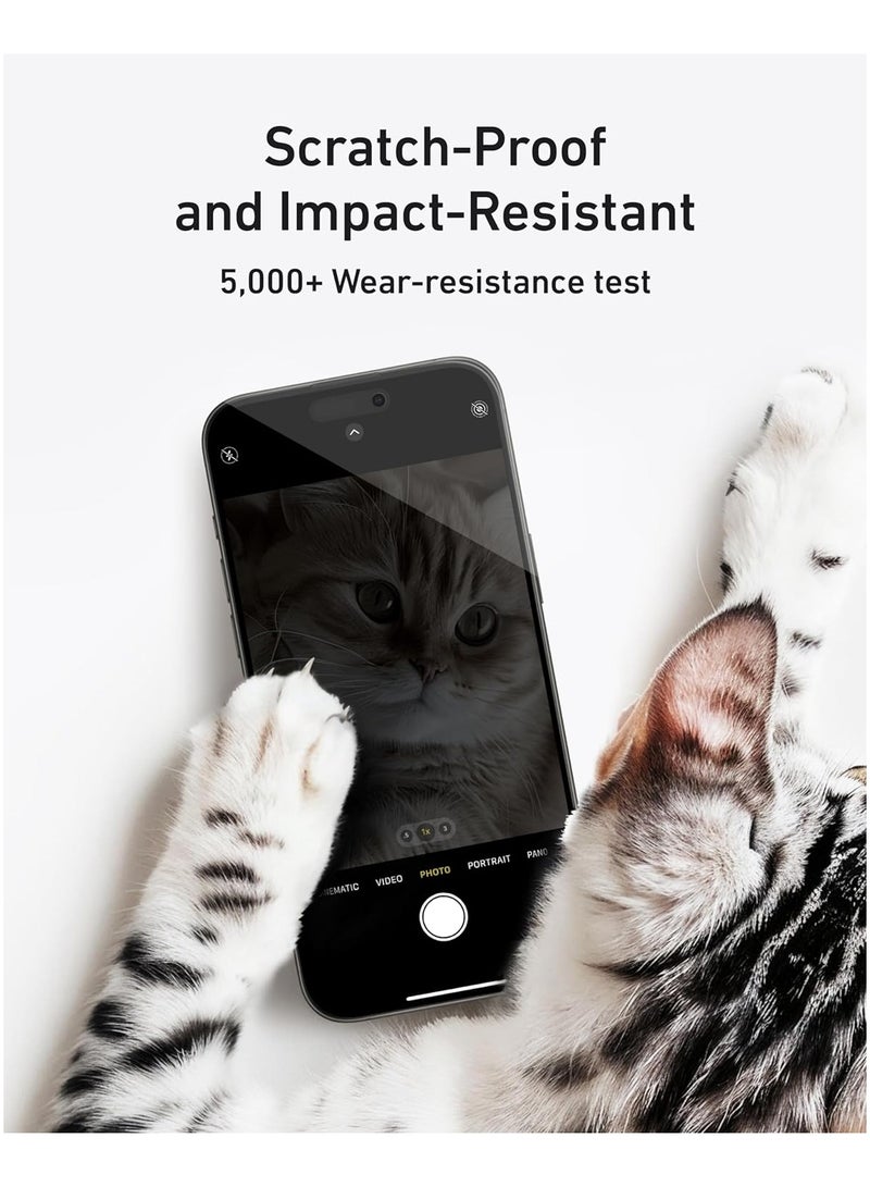 Anker 2 Pack for iPhone 15 Pro max Privacy Screen Protector, Anti-Spy HD Tempered-Glass Privacy Screen Protector, Easy Installation Exclusively for iPhone 15 Pro max(2-Pack) Black  - Image 4