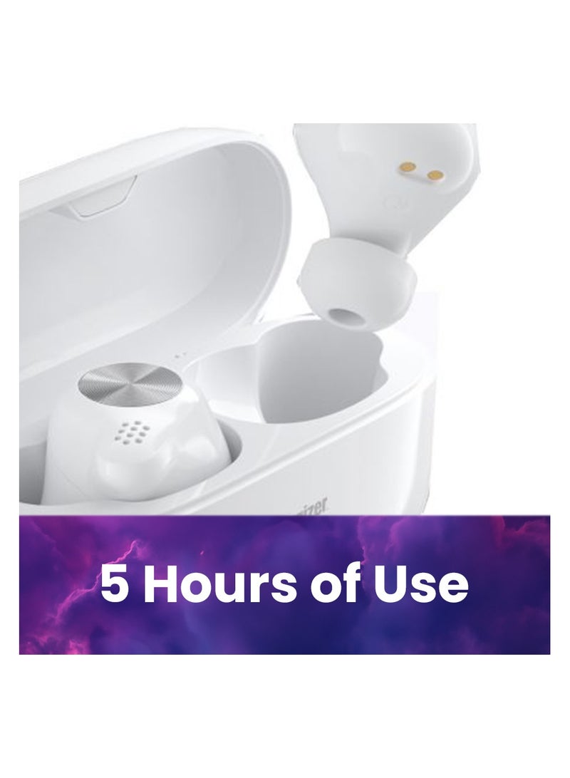 Energizer - TWS Bluetooth 5.2 Earphones Wireless Earbuds Stereo Bass 5H Playing Time USB-C Charging White - Image 1