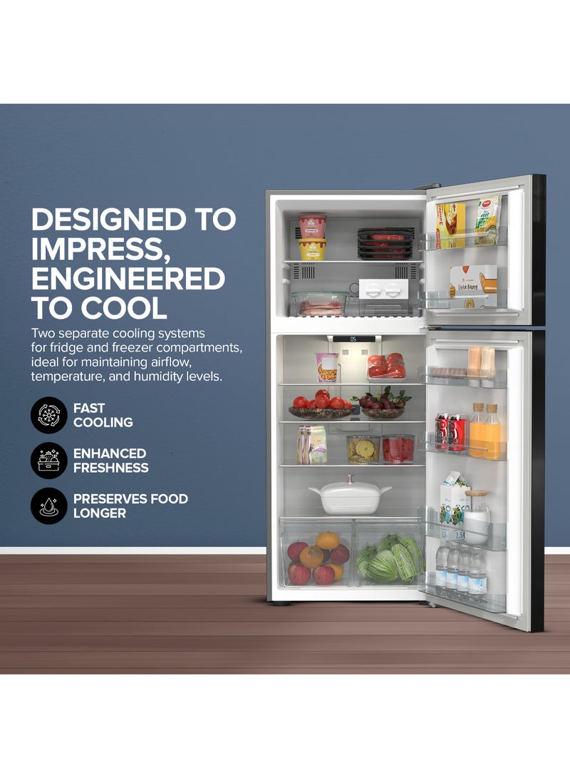 NIKAI - 700L Gross & 466L Net Double Door No Frost Top Mount Refrigerator, Silent & Energy Efficient, Inverter Compressor Big Fridge, Frost-Free, Best for Home & Kitchen - 370 W NRF701FSSINV Grey - Image 1