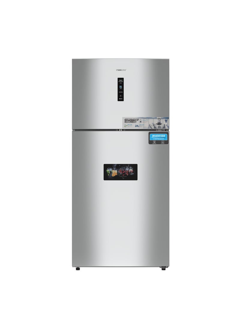 800L Gross & 580L Net Double Door No Frost Top Mount Refrigerator, Digital Display, Silent & Energy Efficient, Inverter Compressor Big Fridge, Frost-Free, Best for Home & Kitchen - 438 W NRF801FSSINV Statinless Steel Finish - pnsku/N70112542V/45/_/1730877423/b49e2a71-8aad-4769-b95f-f7ac0f577491