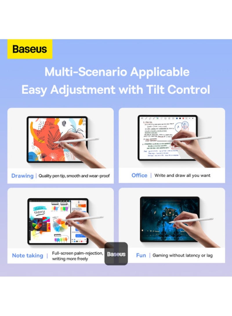 Baseus - Smooth Writing 2 Series Wireless Charging Smart iPad Pencil With Stylus Tip (Active Wireless Version) - Blue - Image 1