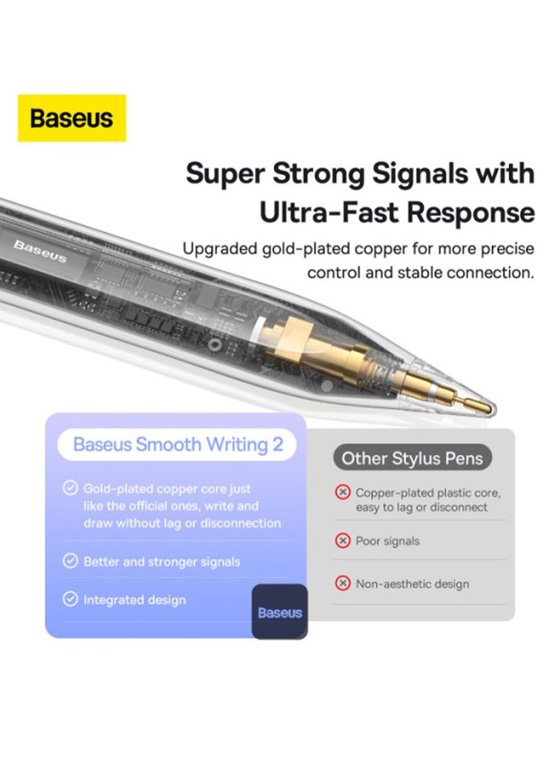 Baseus - Smooth Writing 2 Series Wireless Charging Smart iPad Pencil With Stylus Tip (Active Wireless Version) - Blue - Image 1