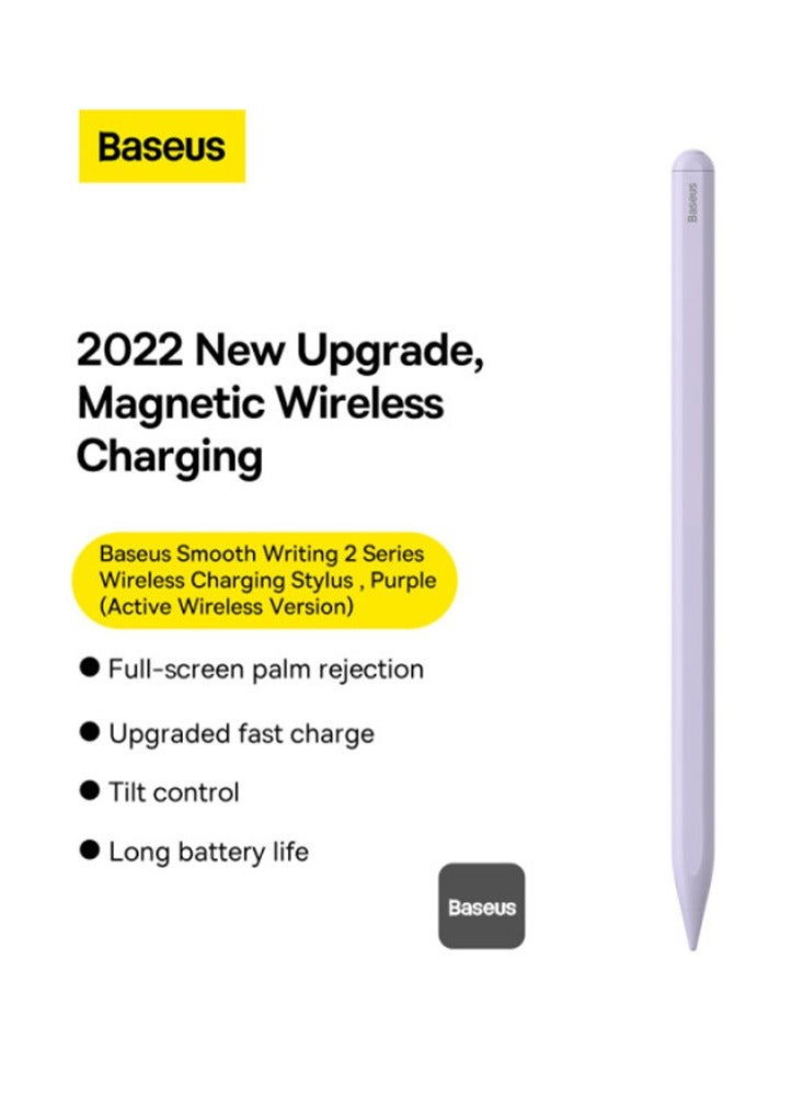 Baseus Smooth Writing 2 Series Wireless Charging Smart iPad Pencil With Stylus Tip (Active Wireless Version) - Purple  - Image 2