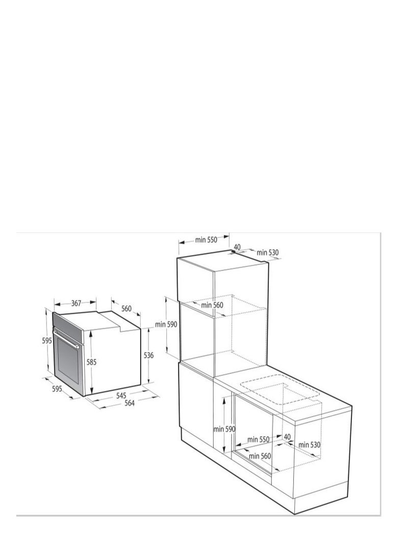 Gorenje Electric Built in oven With Grill from 77 liter 60 cm  multi-function Stainless Steel BSA6737E15X Silver - Image 2