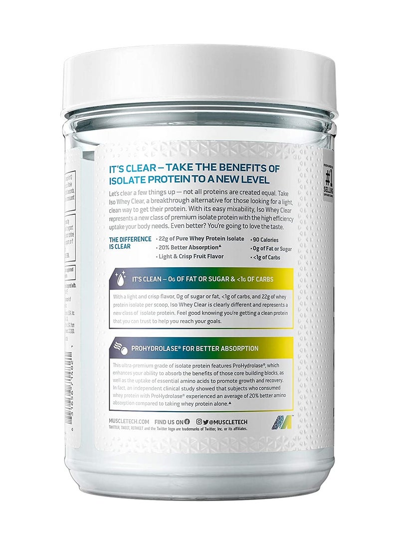 ماسل تيك - Whey Protein Powder Clear Protein Drink 22g Protein 90 Calories Lemon Berry Blizzard 1.1lb - Image 1