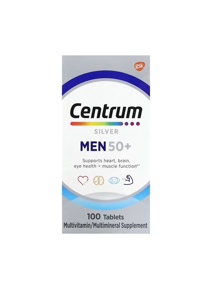سنتروم Centrum, Silver Men 50+, 100 Tablets  - Image 1