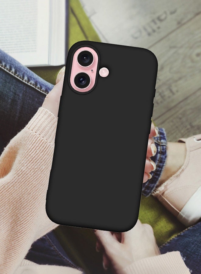 MARGOUN Case Cover for Apple iPhone 16 Plus, Slim Silicone Case, Full Covered Anti Scratch Shockproof Protective Cover Black - Image 4