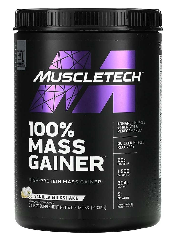 ماسل تيك - MuscleTech Mass Gainer Protein Powder- Protein Powder for Muscle Gain- Whey Protein + Muscle Builder Creatine Supplements  Vanilla, 5.15 Pound (Pack of 1) - Image 1