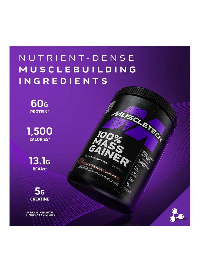 ماسل تيك - MuscleTech Mass Gainer Protein Powder- Protein Powder for Muscle Gain- Whey Protein + Muscle Builder Creatine Supplements  Vanilla, 5.15 Pound (Pack of 1) - Image 1