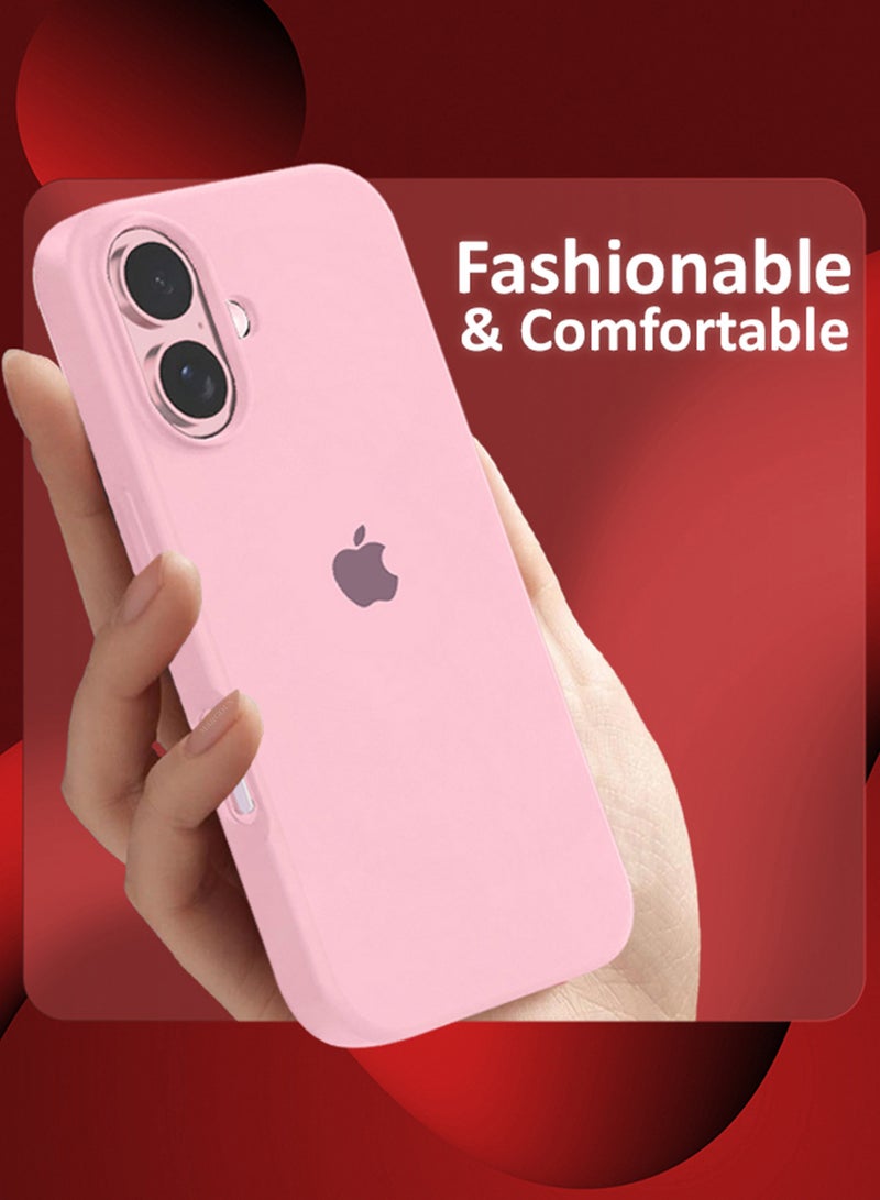 MARGOUN (for iPhone 16 Plus) 2 Pack Case and Screen Protector, Slim Silicone Case, Full Covered Anti Scratch Shockproof Protective Cover Pink  - Image 3