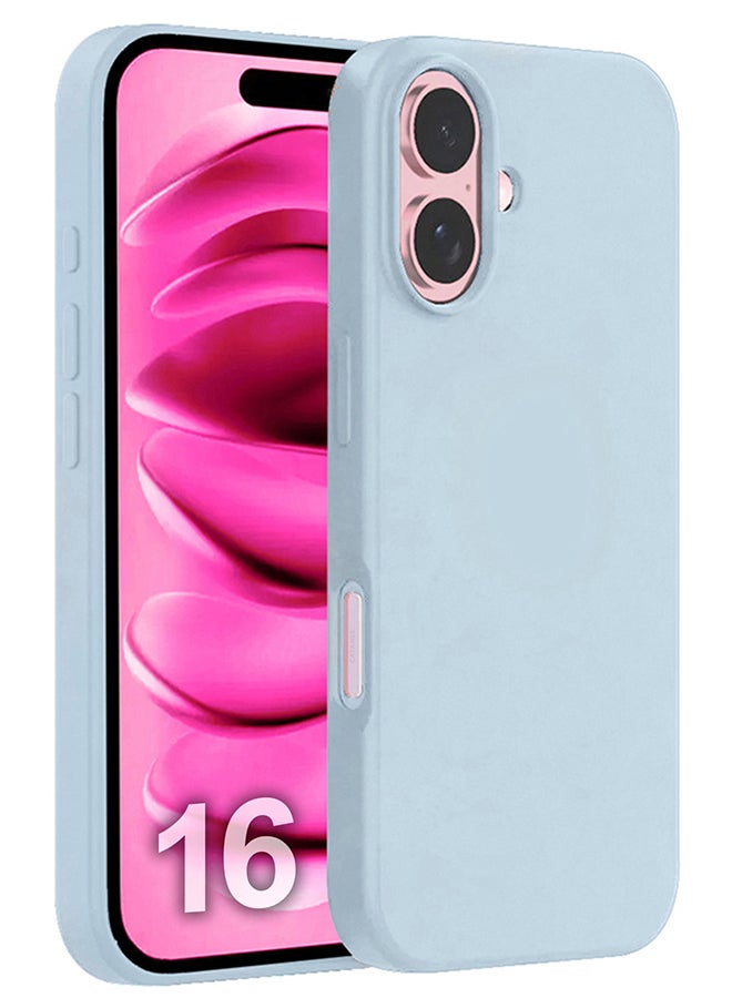 MARGOUN Silicone Case Cover for Apple iPhone 16 Plus, Liquid Gel Soft Ultra Slim Shockproof Back Case Cover Full Body Protection  - Light Blue - Image 1