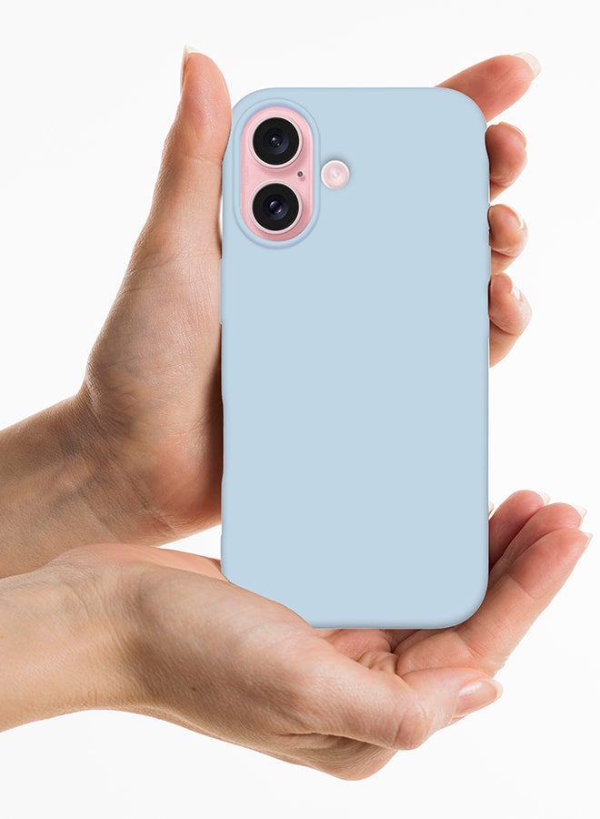 MARGOUN Silicone Case Cover for Apple iPhone 16 Plus, Liquid Gel Soft Ultra Slim Shockproof Back Case Cover Full Body Protection  - Light Blue - Image 5