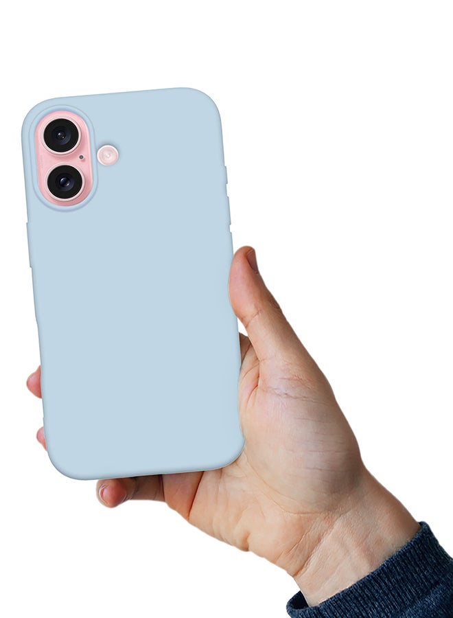 MARGOUN Silicone Case Cover for Apple iPhone 16 Plus, Liquid Gel Soft Ultra Slim Shockproof Back Case Cover Full Body Protection  - Light Blue - Image 4