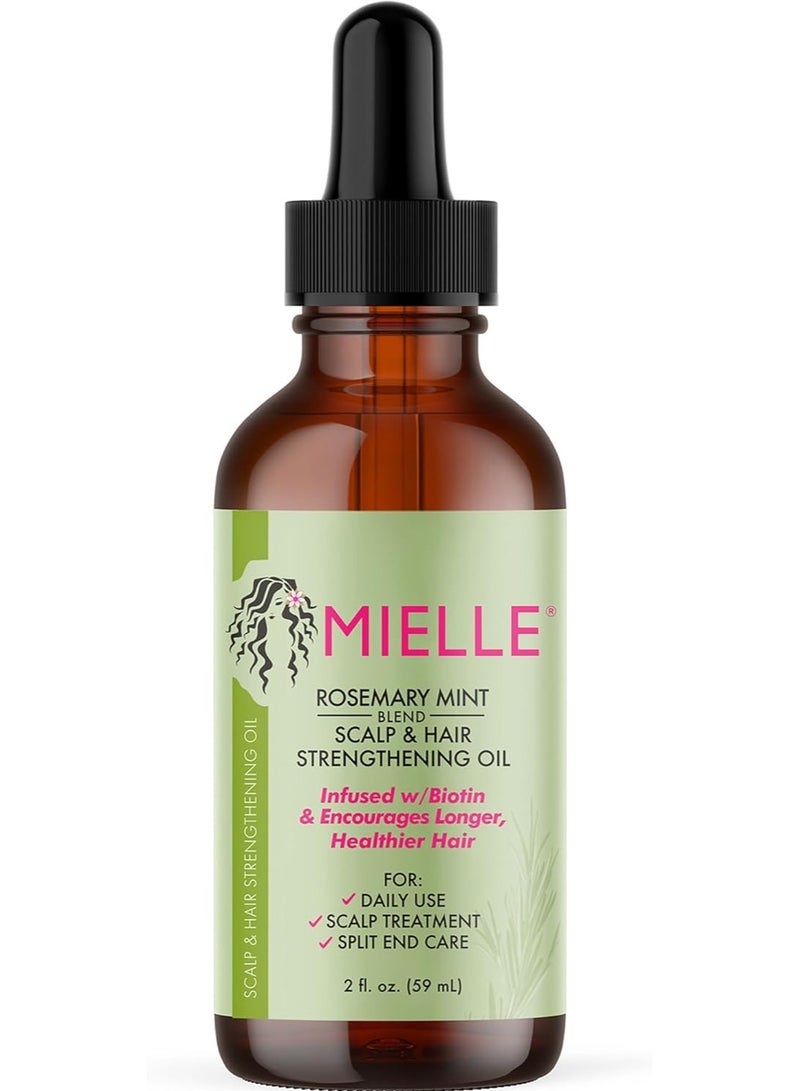 MIELLE - Rosemary Mint Scalp & Hair Strengthening Oil Infused W/Biotin & Encourages Growth 59ml - Image 1