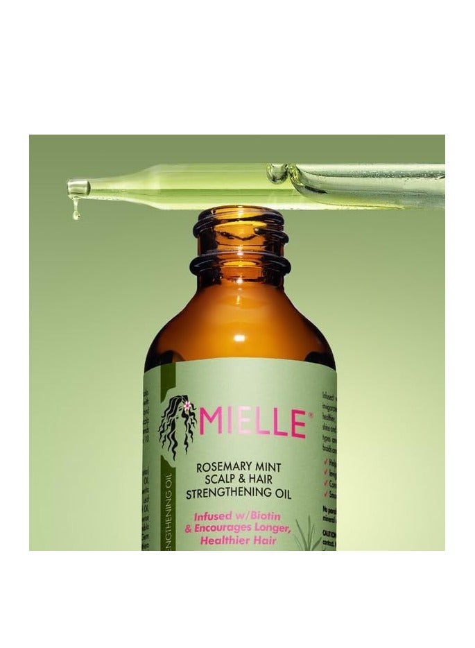 MIELLE - Rosemary Mint Scalp & Hair Strengthening Oil Infused W/Biotin & Encourages Growth 59ml - Image 1