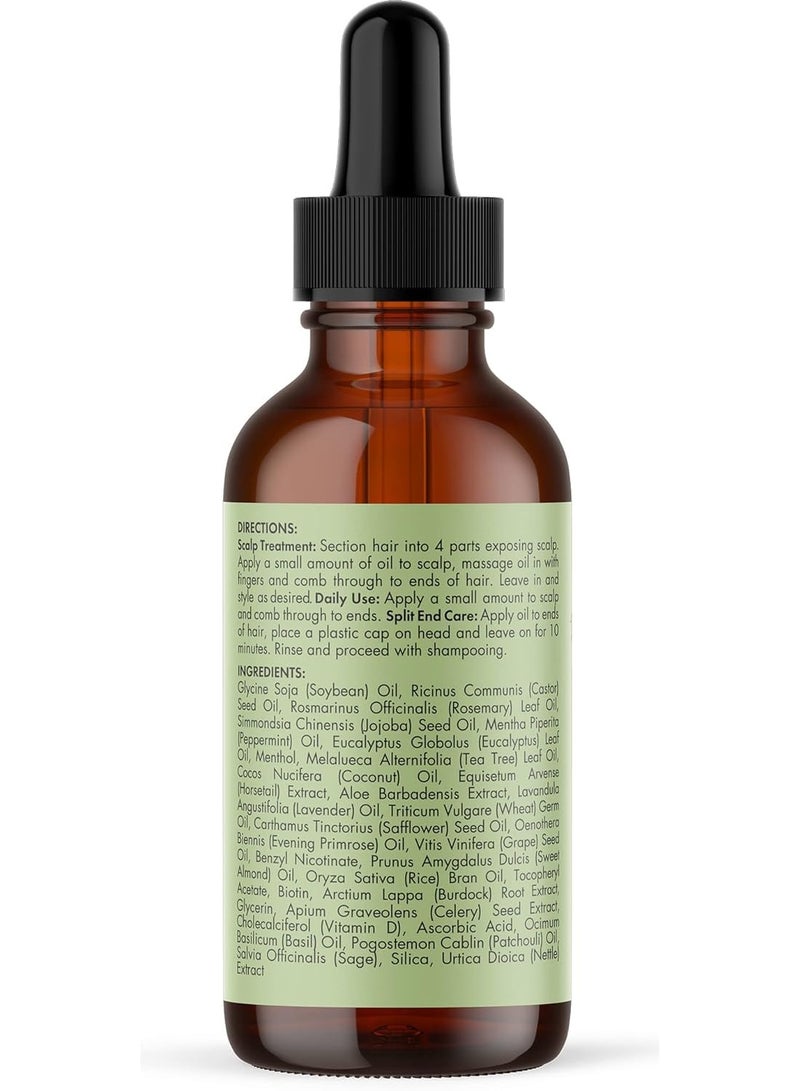 MIELLE - Rosemary Mint Scalp & Hair Strengthening Oil Infused W/Biotin & Encourages Growth 59ml - Image 1