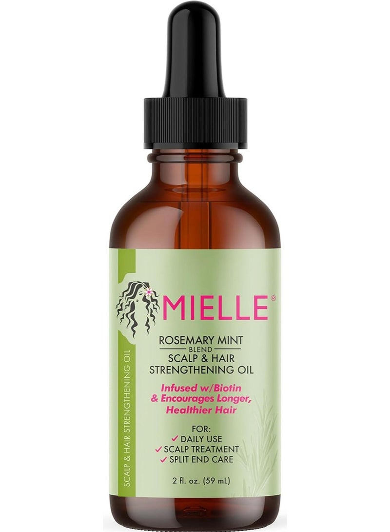 MIELLE Rosemary Mint Scalp & Hair Strengthening Oil Infused W/Biotin & Encourages Growth 59ml - Image 1