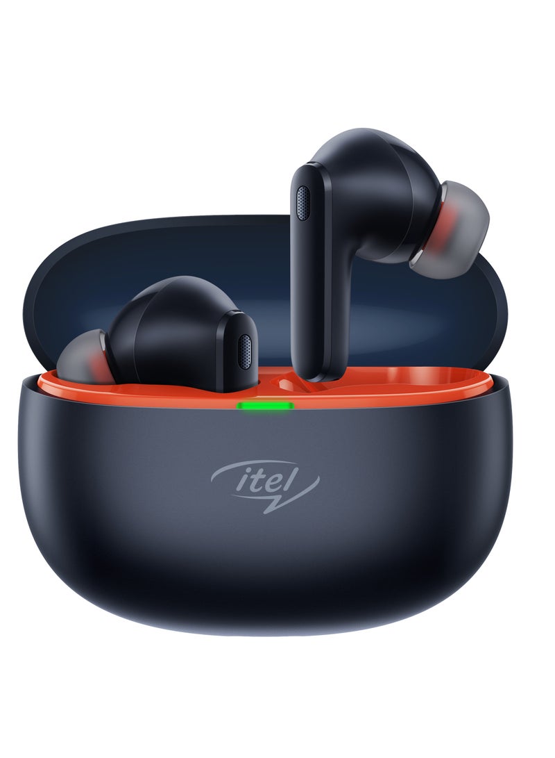 إيتيل Itel T11 - Wireless Airpods with 40H Playtime, Quad Mic ENC, IPX5, 10MM Bass Boost Drivers, BT Version 5.3, Fast Charging - Type C Multicolour  - Image 1