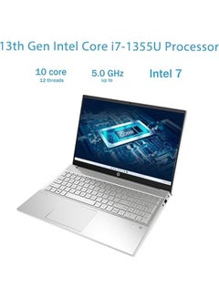 HP Newest Pavilion (Upgraded Version) Laptop With 15.6-Inch Display, Intel Core i7-1355U Processor/64GB RAM/1TB SSD/Intel Iris XE Graphics/Windows 11 Pro +32GB USB Card English Silver  - Image 2