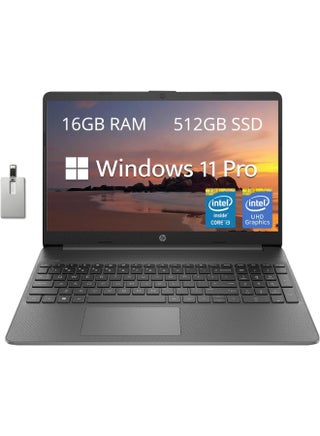 15.6” FHD  Laptop With 15.6-Inch Display, Intel Core i3-1215U Processor/16GB RAM/512GB SSD/Intel Iris XE Graphics/Windows 11 Pro +32GB USB Card English Black - pnsku/N70112783V/45/_/1726821162/da3c2def-dd6b-49bc-90ee-a8341965da17