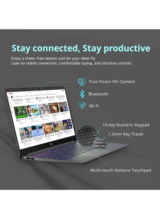 15.6” FHD  Laptop With 15.6-Inch Display, Intel Core i3-1215U Processor/16GB RAM/512GB SSD/Intel Iris XE Graphics/Windows 11 Pro +32GB USB Card English Black