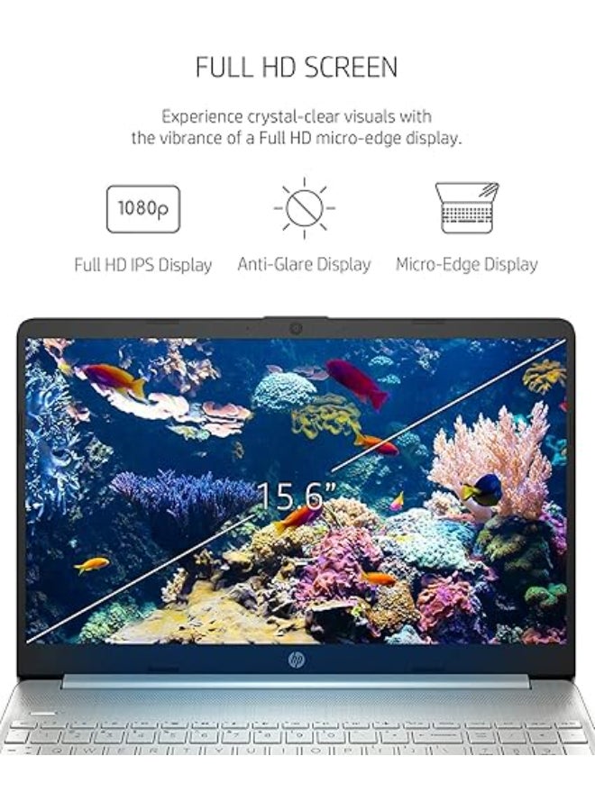 HP Laptop With 15.6-Inch Display, Intel Core i5-1135G7 Processor/16GB RAM/1TB SSD/Intel Iris XE Graphics/Windows 11 Home English Silver  - Image 4