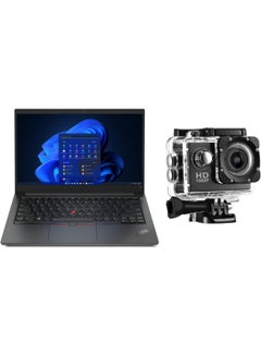 ThinkPad E14 (Upgraded Version) Laptop With 14-Inch Display, Intel Core i7-13700H Processor/8GB RAM/512GB SSD/Intel Iris XE Graphics/Windows 11 Pro Free Pro HT Action Camera English Black